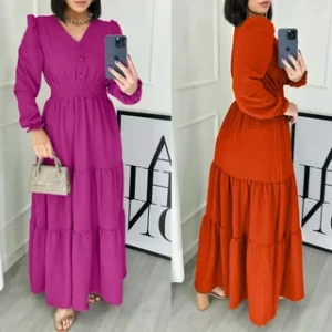 Vestido de manga longa